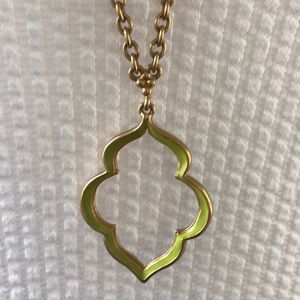 T Tahari Green Enamel Pendant Necklace